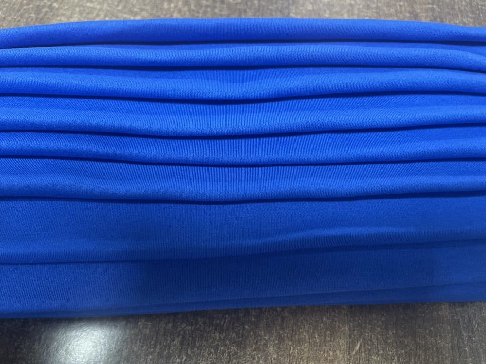 Close-up of soft, heavyweight Fibre52 cotton knit fabric, Shahi Tirupur crease mark solution